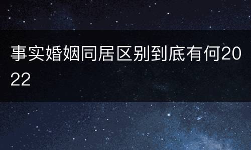 事实婚姻同居区别到底有何2022