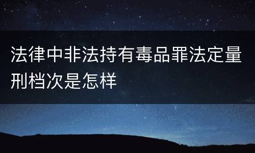 法律中非法持有毒品罪法定量刑档次是怎样