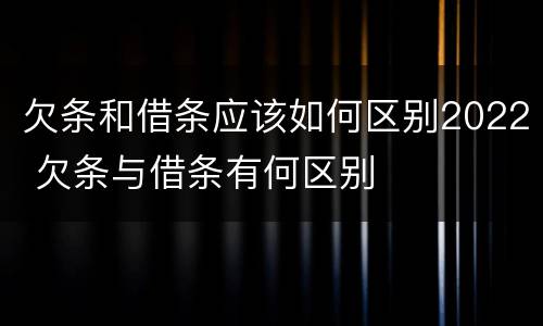 欠条和借条应该如何区别2022 欠条与借条有何区别