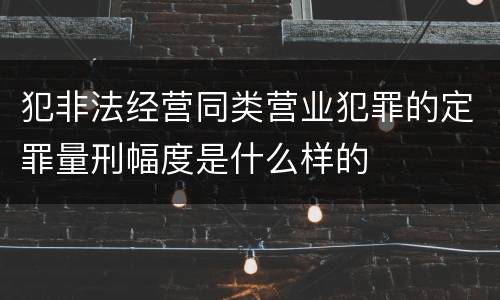 犯非法经营同类营业犯罪的定罪量刑幅度是什么样的