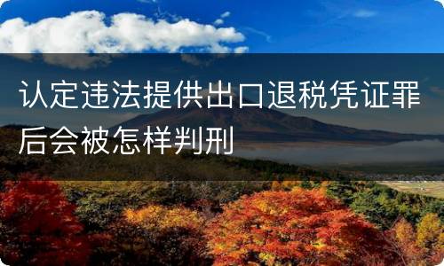 认定违法提供出口退税凭证罪后会被怎样判刑