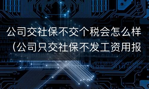 公司交社保不交个税会怎么样（公司只交社保不发工资用报个税吗）