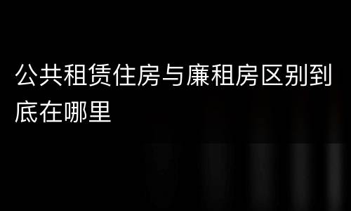 公共租赁住房与廉租房区别到底在哪里