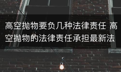 高空抛物要负几种法律责任 高空抛物的法律责任承担最新法律