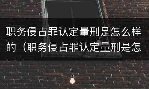 职务侵占罪认定量刑是怎么样的（职务侵占罪认定量刑是怎么样的标准）