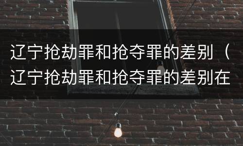 辽宁抢劫罪和抢夺罪的差别（辽宁抢劫罪和抢夺罪的差别在哪）