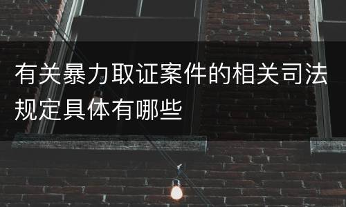 有关暴力取证案件的相关司法规定具体有哪些