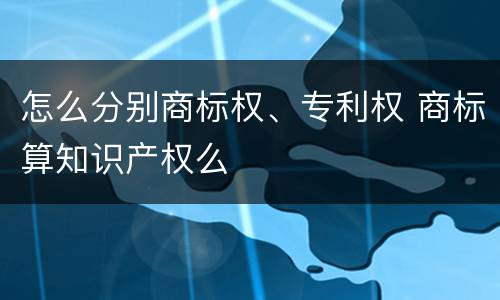 怎么分别商标权、专利权 商标算知识产权么