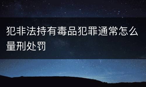 犯非法持有毒品犯罪通常怎么量刑处罚