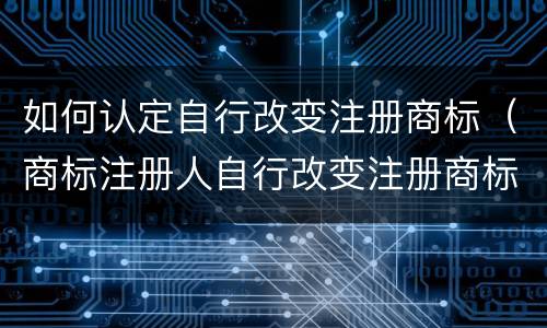 如何认定自行改变注册商标（商标注册人自行改变注册商标）