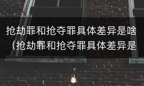 抢劫罪和抢夺罪具体差异是啥（抢劫罪和抢夺罪具体差异是啥区别）