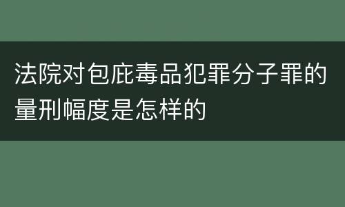 法院对包庇毒品犯罪分子罪的量刑幅度是怎样的