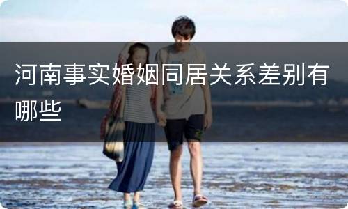 河南事实婚姻同居关系差别有哪些