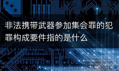 非法携带武器参加集会罪的犯罪构成要件指的是什么