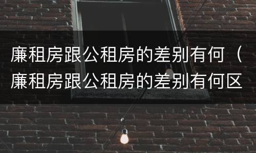 廉租房跟公租房的差别有何（廉租房跟公租房的差别有何区别）