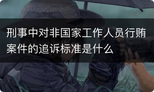 刑事中对非国家工作人员行贿案件的追诉标准是什么