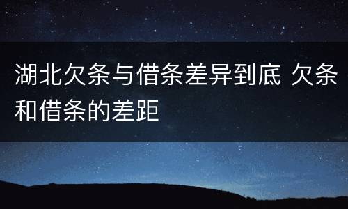 湖北欠条与借条差异到底 欠条和借条的差距