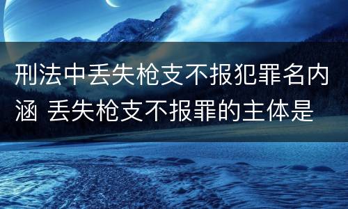 刑法中丢失枪支不报犯罪名内涵 丢失枪支不报罪的主体是