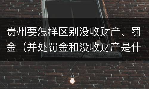 贵州要怎样区别没收财产、罚金（并处罚金和没收财产是什么意思）