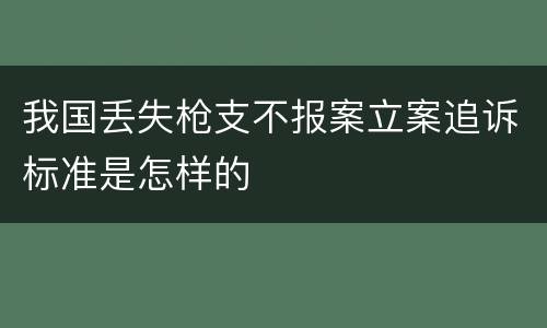 我国丢失枪支不报案立案追诉标准是怎样的