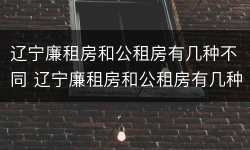 辽宁廉租房和公租房有几种不同 辽宁廉租房和公租房有几种不同吗