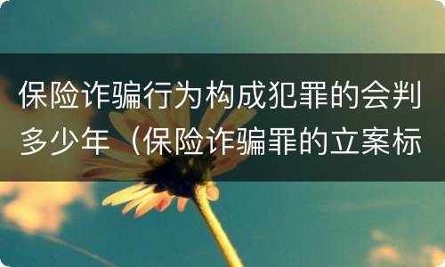 保险诈骗行为构成犯罪的会判多少年（保险诈骗罪的立案标准量刑）