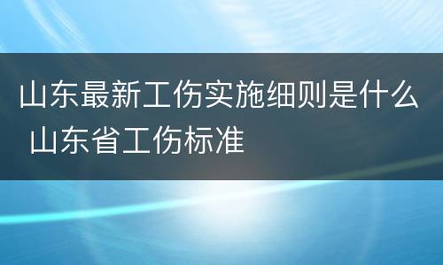 山东最新工伤实施细则是什么 山东省工伤标准