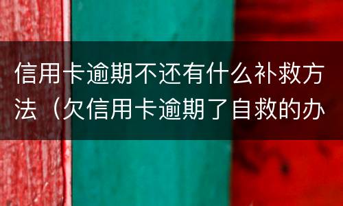 信用卡逾期不还有什么补救方法（欠信用卡逾期了自救的办法）