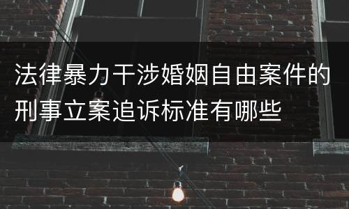 法律暴力干涉婚姻自由案件的刑事立案追诉标准有哪些