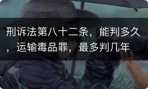 刑诉法第八十二条，能判多久，运输毒品罪，最多判几年