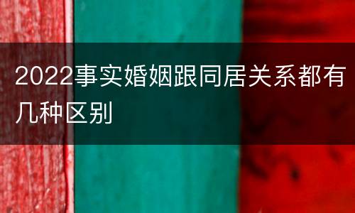 2022事实婚姻跟同居关系都有几种区别