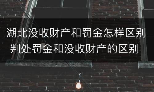 湖北没收财产和罚金怎样区别 判处罚金和没收财产的区别