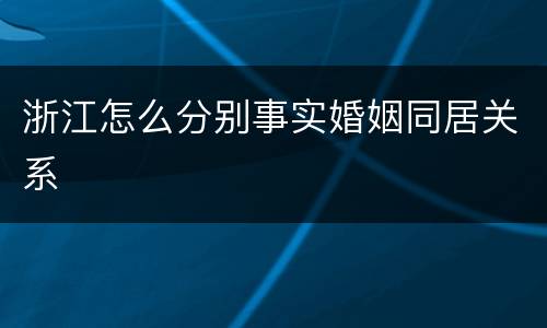 浙江怎么分别事实婚姻同居关系