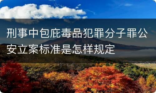 刑事中包庇毒品犯罪分子罪公安立案标准是怎样规定