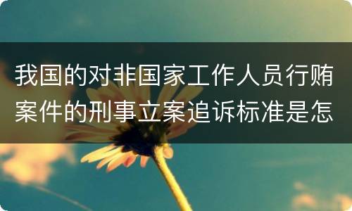 我国的对非国家工作人员行贿案件的刑事立案追诉标准是怎么规定