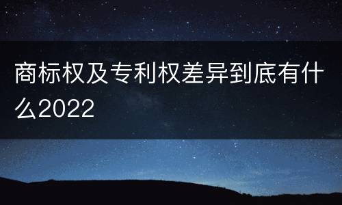 商标权及专利权差异到底有什么2022