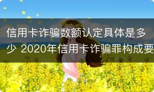 信用卡诈骗数额认定具体是多少 2020年信用卡诈骗罪构成要件