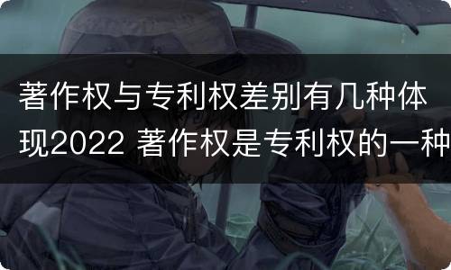 著作权与专利权差别有几种体现2022 著作权是专利权的一种吗