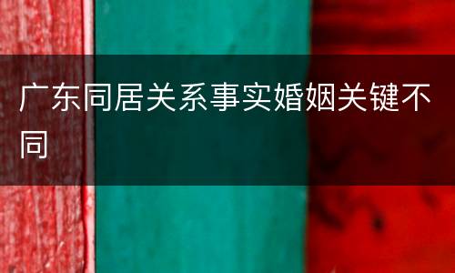 广东同居关系事实婚姻关键不同