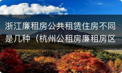 浙江廉租房公共租赁住房不同是几种（杭州公租房廉租房区别）