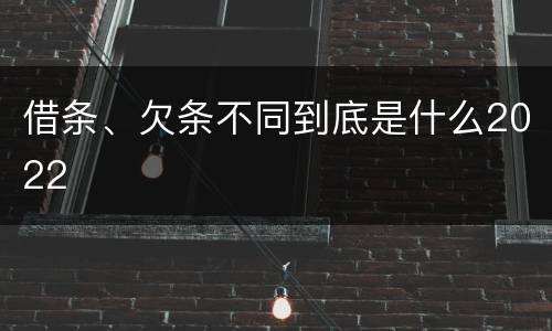 借条、欠条不同到底是什么2022