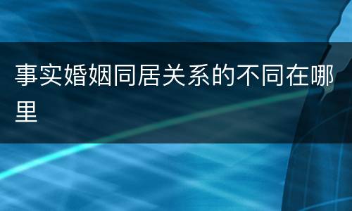 事实婚姻同居关系的不同在哪里