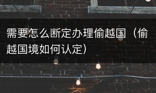 需要怎么断定办理偷越国（偷越国境如何认定）