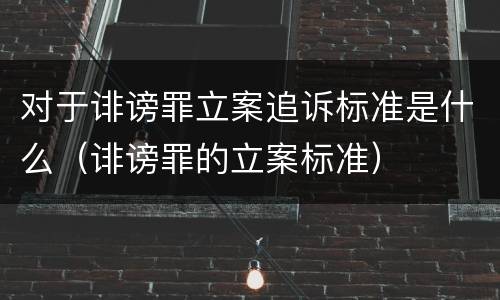 对于诽谤罪立案追诉标准是什么（诽谤罪的立案标准）