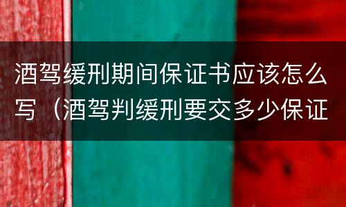 酒驾缓刑期间保证书应该怎么写（酒驾判缓刑要交多少保证金）